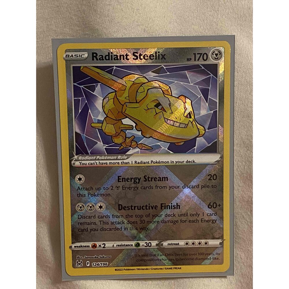 Pokemon Radiant Steelix Holographic Trading Card Game